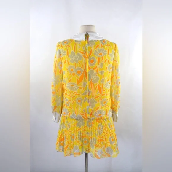 60’s Floral Drop Waist Mini Dress - Size Small - Picture 4 of 8